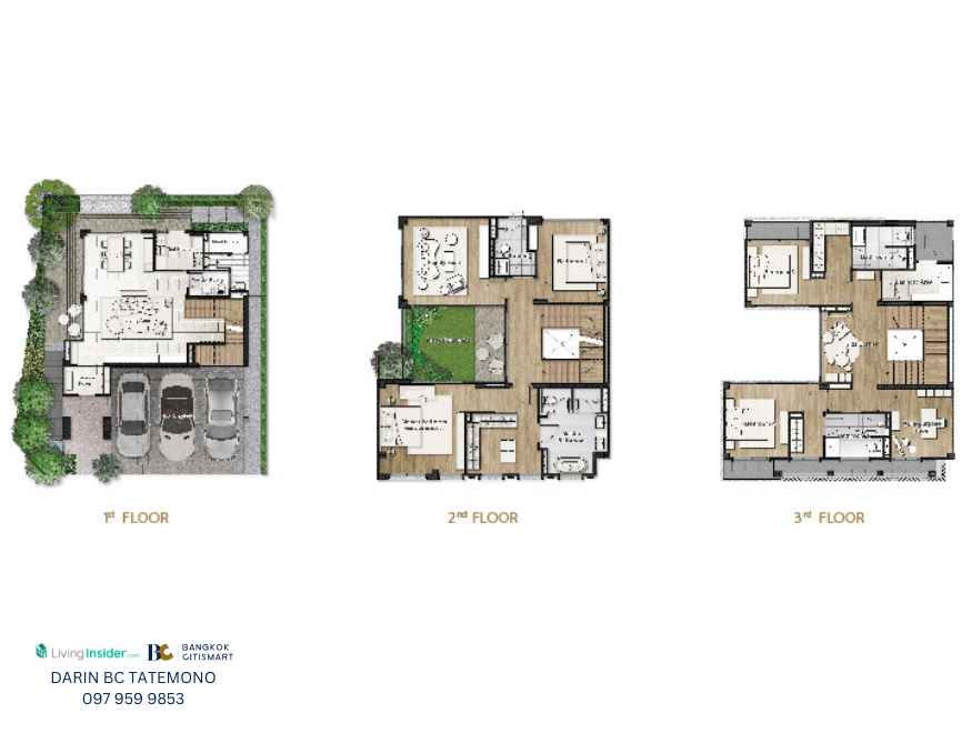 For SaleHousePattanakan, Srinakarin : 🔥 Best price 🔥 AERIE Srinakarin-Krungthep Kreetha 3 storey , 50 sq.wa / 350 sq.m. 4 bedroom 5 bathrooms 3 parking space