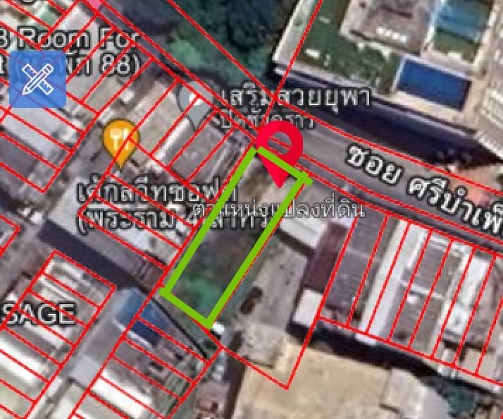 For SaleLandSathorn, Narathiwat : Rectangular land, Sri Bamphen Road (Sathorn 1), 64 square wah, width 8 meters.