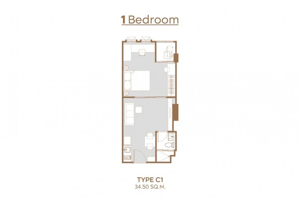 Sale DownCondoPinklao, Charansanitwong : Aspire Pinklao - Arun Amarin 1 Bed size 35 sqm.