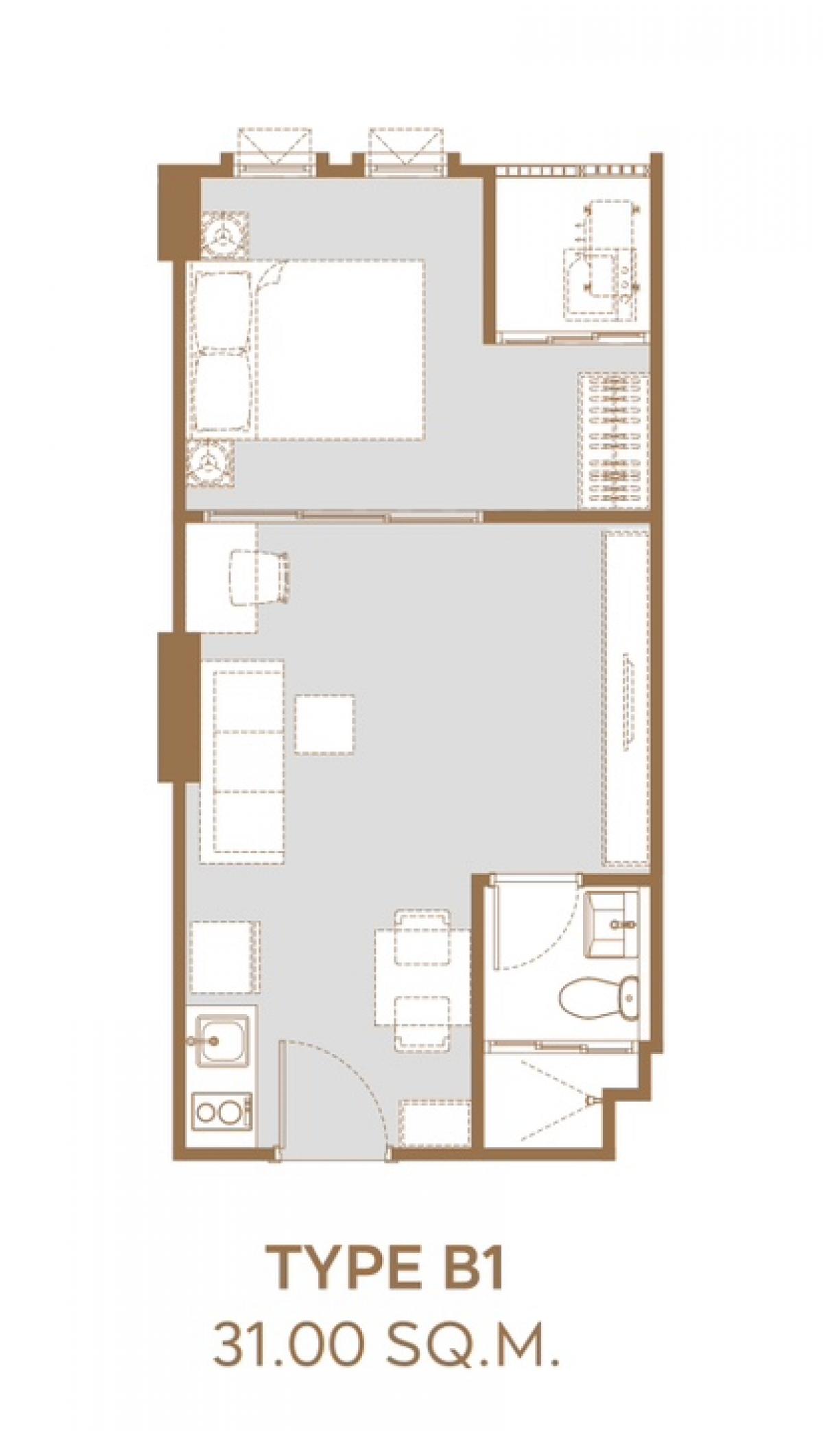 ขายดาวน์คอนโดปิ่นเกล้า จรัญสนิทวงศ์ : Aspire ปิ่นเกล้า - อรุณอัมรินทร์ 1 Bed ขนาด 32 sqm.