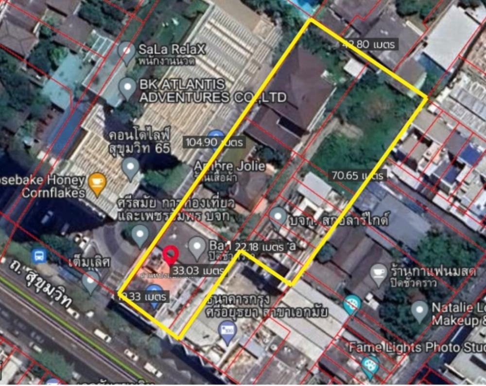 For SaleLandOnnut, Udomsuk : Land for sell Sukhumvit 65/1 on main Sukhumvit road 2-1-17 Rai 1,650,000/sqwah Am: 0656199198