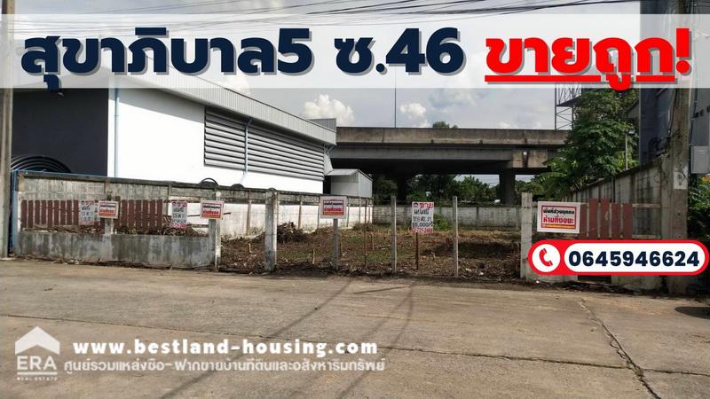 ขายที่ดินนวมินทร์ รามอินทรา : ขายที่ดินถมแล้ว ซอยสุขาภิบาล5 ซอย 46 เนื้อที่ 126.1 ตรว. ราคาถูก ที่สวย