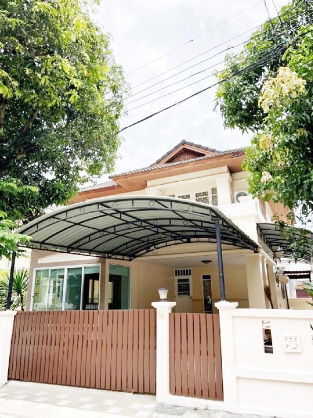 For RentHouseMin Buri, Romklao : Single house for rent, Perfect Place Village, Ramkhamhaeng 164, fully furnished, electrical appliances