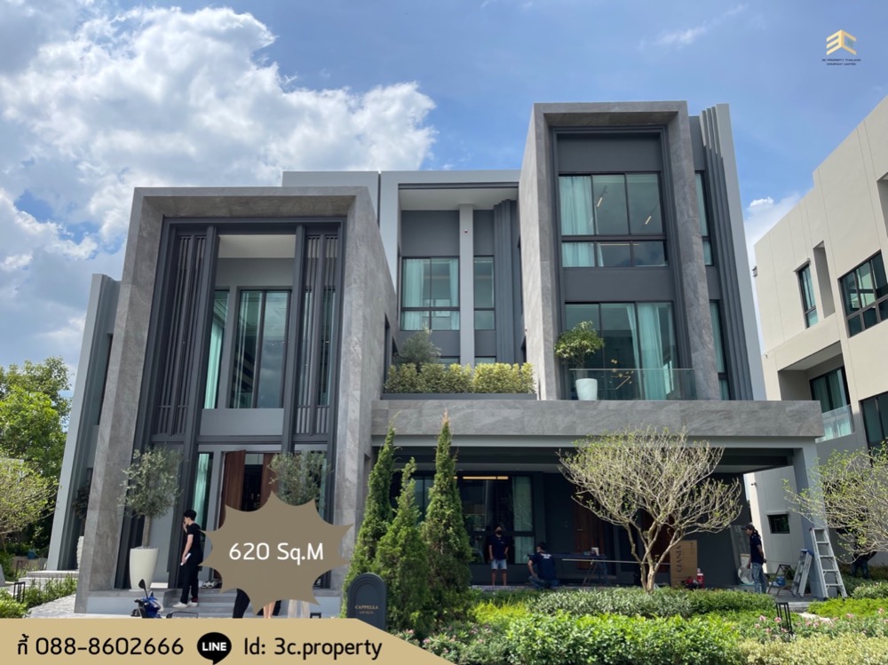 For SaleHousePattanakan, Srinakarin : 3-storey detached house ‼️: Grand Bangkok Boulevard Rama 9 - Krungthep Kreetha (Corner plot)