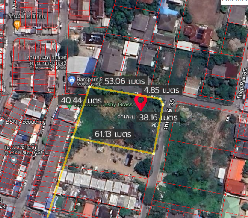 For SaleLandSamut Prakan,Samrong : Land Theparak Road Soi 35 / 1 rai 2 ngan 14 square wah (for sale), Land Theparak Soi 35 / 2,456 Square Meter (FOR SALE) TAN453