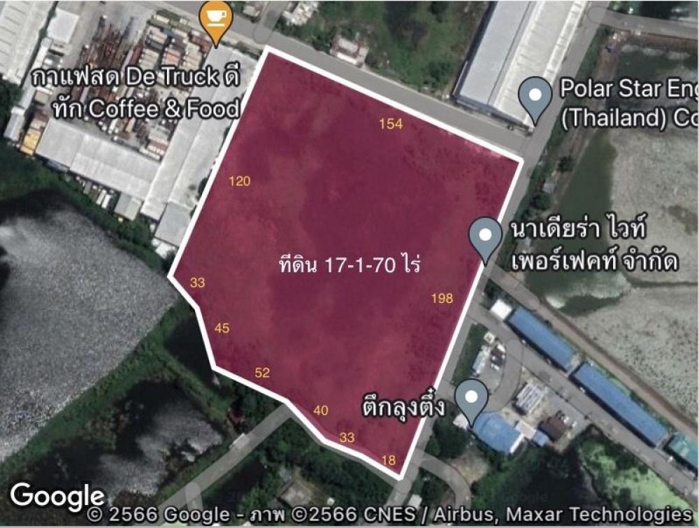 ขายที่ดินสมุทรปราการ สำโรง : ขายที่ดิน 17 ไร่ 1 งาน 70ตรว. (ถมเเล้ว) สมุทรปราการ