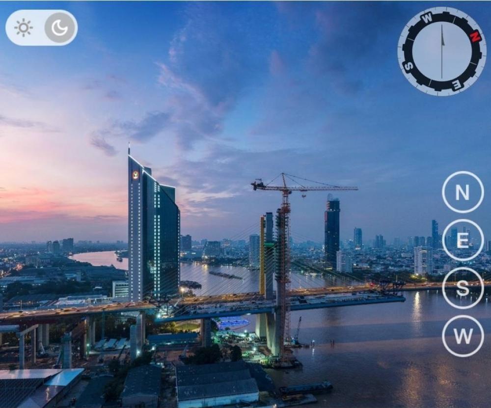 Sale DownCondoRathburana, Suksawat : Sale down, Building G, Floor 24, 1bedrooms, View Chao-Phraya river on the side of Rama 9 Bridge, beautiful position, beyond the suspension bridge Open view as wide as the eye can see.