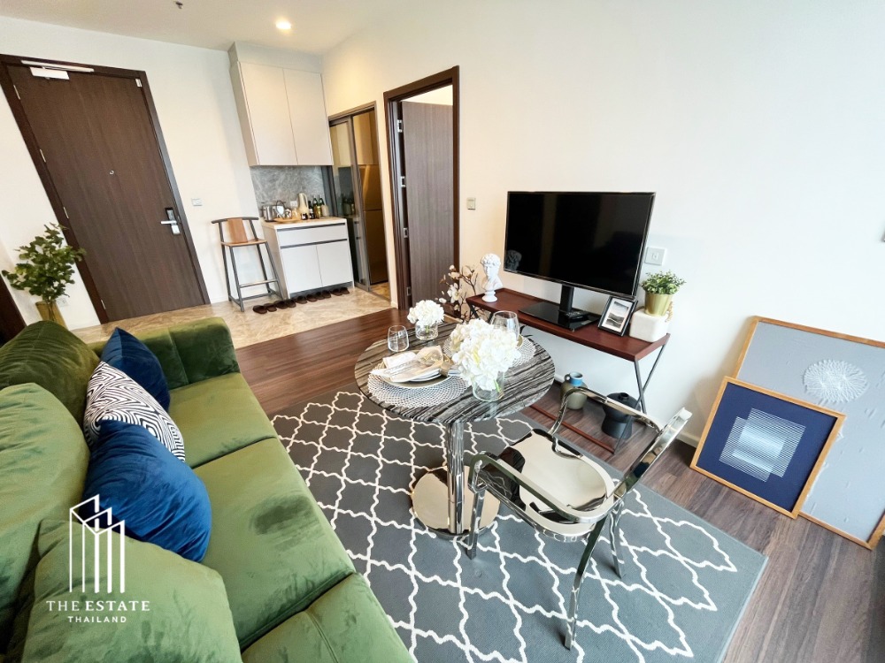 For SaleCondoOnnut, Udomsuk : For sale Whizdom Inspire Sukhumvit 64.57 sq.m 2 bedroom Layout, the room is wide-fronted, the largest room on the floor, very high floor, open view @11.43 MB