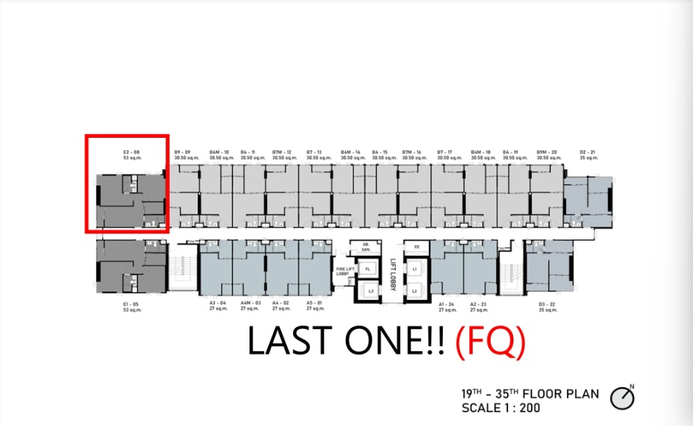 Sale DownCondoOnnut, Udomsuk : ++ Selling down payment, rare size 53 sq m, 2 beds ( FQ )++aspire onnut station Tell&amp;Line 093-9256422(G)