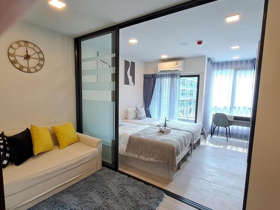 For RentCondoPathum Thani,Rangsit, Thammasat : #KaveAva, beautiful condo for rent near Thammasat University Divide the bedroom with sliding glass!!🔥Pun
