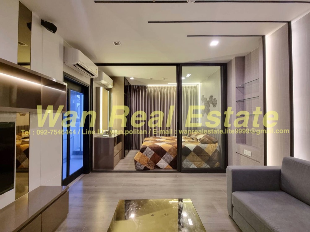 For RentCondoRattanathibet, Sanambinna : Condo for rent, politan aqua, the location next to the river, the 43rd floor, beautiful built-in decoration, ready to move in