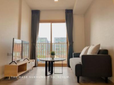 For SaleCondoOnnut, Udomsuk : Condo for sale with tenant, 1 bedroom, fully furnished, The Base Sukhumvit 50: The Base Sukhumvit 50, 32 sq m., good location, convenient transportation, suitable for investment