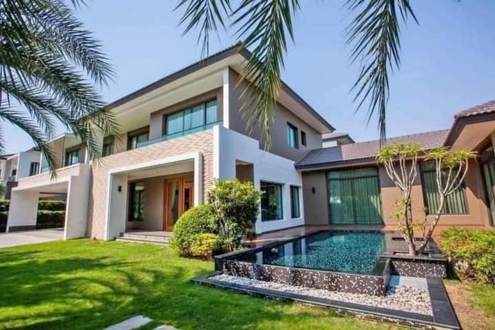 ให้เช่าบ้านบางนา แบริ่ง ลาซาล : ⛳️ Luxury 2 storey detached house for rent, beautiful, fully furnished. The Grand Lux ​​Bangna 📌 Kanchanaphisek Road 9