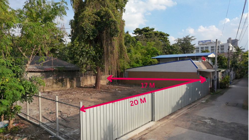 For RentLandRama9, Petchburi, RCA : For sale/for rent, prime location land in Soi Sun Wichai, beautiful land, filled in and next to a canal, in the city center, near Bangkok Hospital RCA, Petchburi New Road, Rama 9, Ekkamai, Thonglor #near many international schools