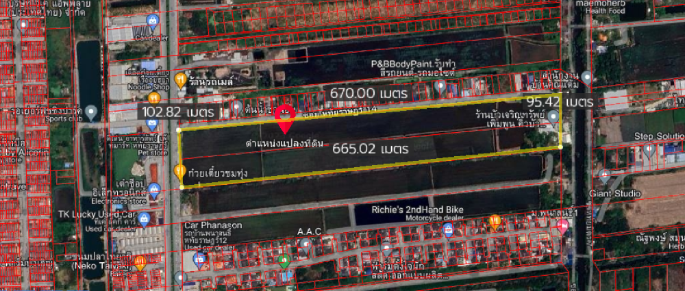 ขายที่ดินมีนบุรี-ร่มเกล้า : ที่ดิน ติดถนนหทัยราษฎร์ / 44 ไร่ 99 ตารางวา (ขาย), Land Hatairat Road / 44 Rai 99 Square Wa (FOR SALE) COF367