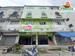 For SaleShophouseMin Buri, Romklao : Rinthong Village, Soi Ramkhamhaeng 190 (good location, good investment, 2 units connected together) with tenants.