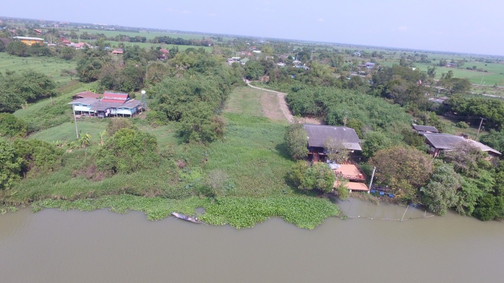 For SaleLandAyutthaya : Land for sale next to the Noi River, Bang Sai District, Ayutthaya Province, area over 2 rai, empty land next to the Noi River (connecting to the Chao Phraya River).