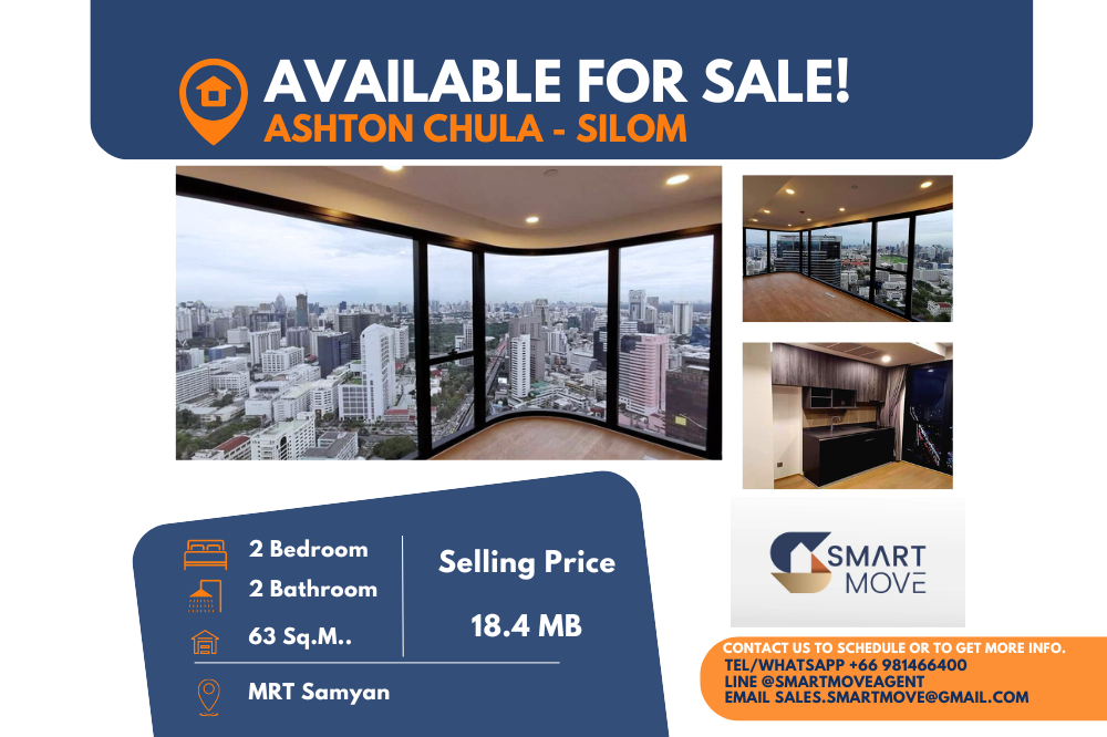 For SaleCondoSiam Paragon ,Chulalongkorn,Samyan : Code C20230900557.......Ashton Chula - Silom sale with tenant, 2 bedroom, 2 bathroom, high floor, furnished, Special Deal!!