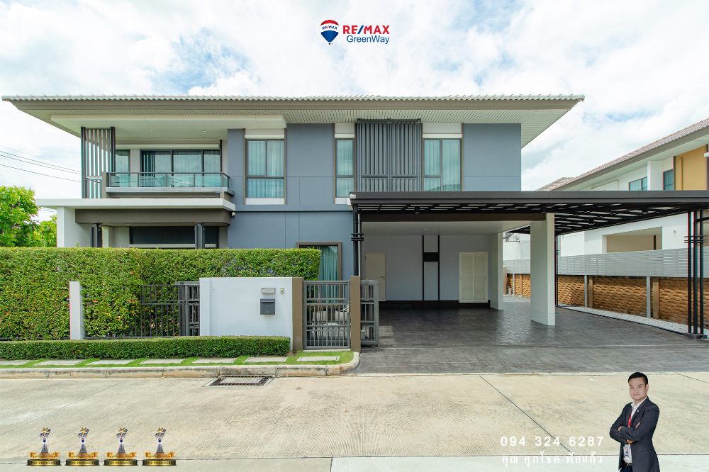 For SaleHouseNonthaburi, Bang Yai, Bangbuathong : Single house Burasiri Ratchaphruek - 345, size 91 sq m, corner house, near Clubhouse, largest house type in the project, beautiful house, ready to move in.