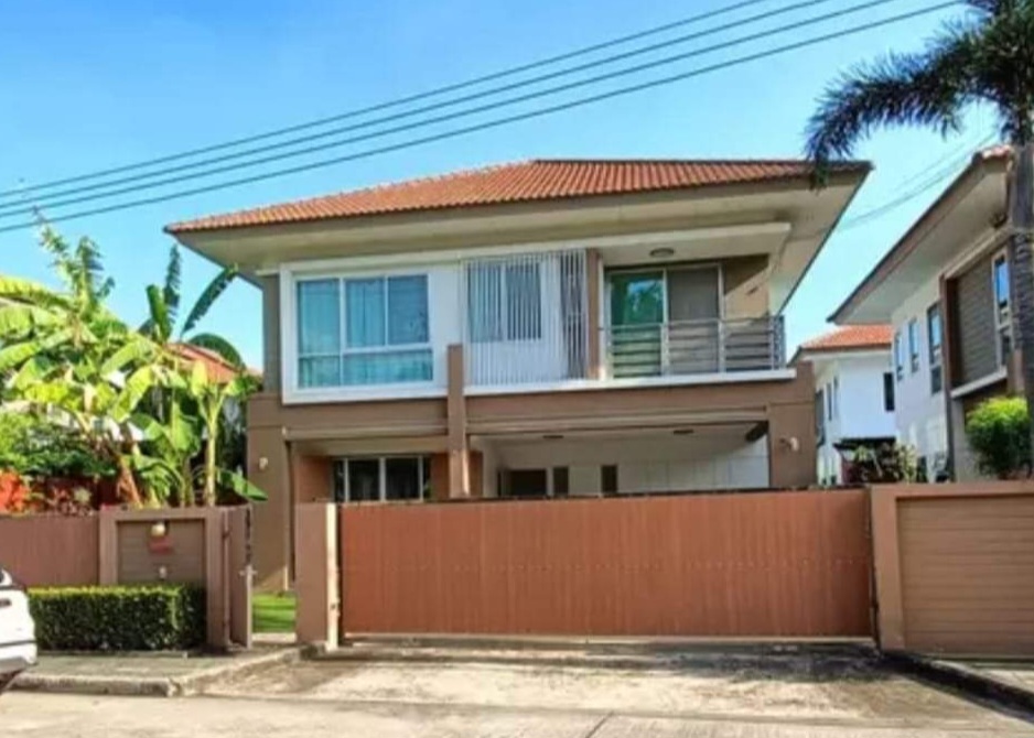 For RentHouseLadkrabang, Suwannaphum Airport : For rent! 2-storey detached house, 68 sq m., garden view, Ring Road-Bangna, near Mega Bangna. For rent 30,000/month