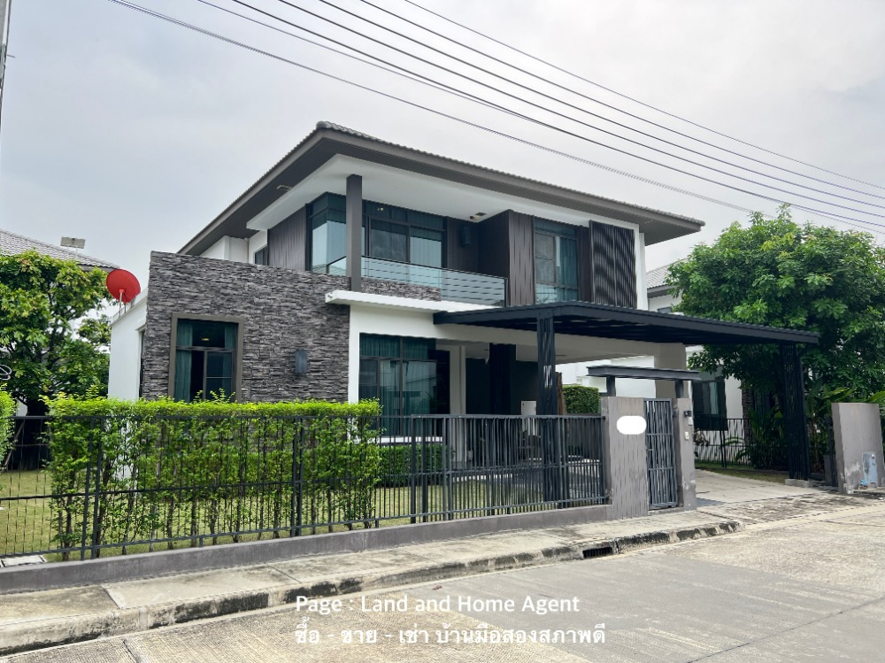 For SaleHouseBangna, Bearing, Lasalle : Single house for sale, Manthana Srinakarin-Bangna, 4 bedrooms, beautiful house, good condition. Plot near the club