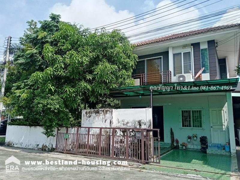 For SaleHousePathum Thani,Rangsit, Thammasat : Corner detached house for sale The Trust Ville Village, Soi 6, Hathairat Road 56