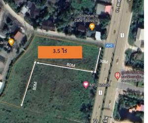 For RentLandChiang Rai : Land for rent, 3.5 rai, next to the main road. Opposite the medical center Mae Fah Luang University Chiang Rai Province