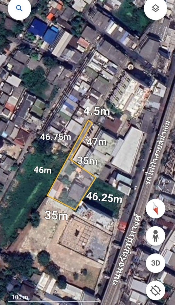 For SaleLandPinklao, Charansanitwong : For sale: Land with 3 houses in the city center near MRT Bang Khun Non, 1820 sq m.