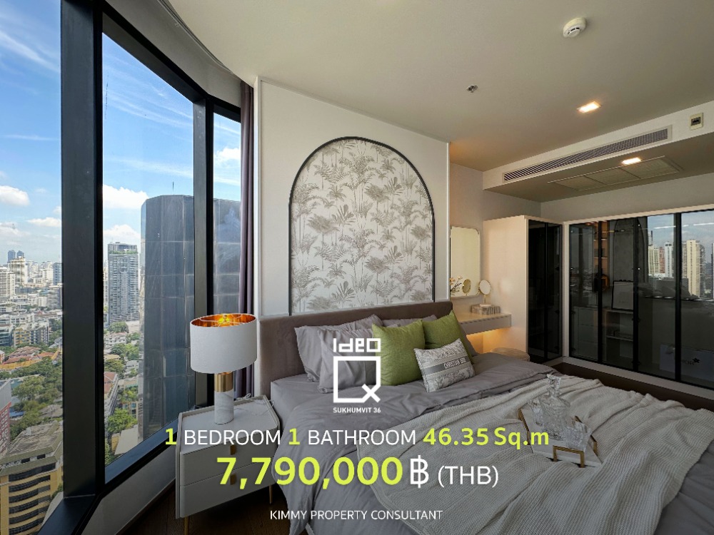 For SaleCondoSukhumvit, Asoke, Thonglor : One Bedroom Suit 46 sqm, position 11, curved glass, has a bathtub, new room, first hand, buy directly from project sales. Latest updated promotional price room from Ananda.