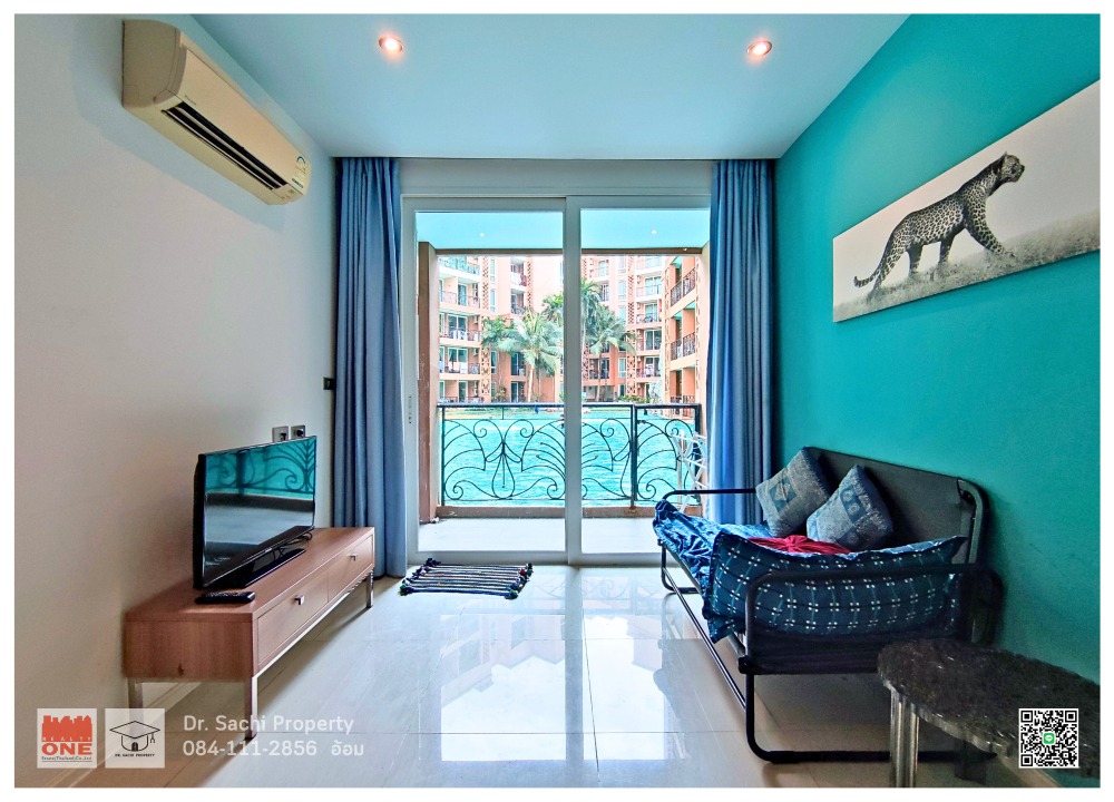 For RentCondoPattaya, Bangsaen, Chonburi : For rent: Atlantis Condo Resort Pattaya, 1st floor, next to swimming pool, 36.44 sq m., with furniture.