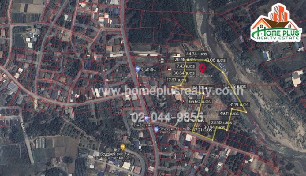 For SaleLandChiang Mai : Land next to the Ping River, San Pong Subdistrict, Mae Rim District, Chiang Mai, area 7 rai 2 ngan 14.7 square wah.