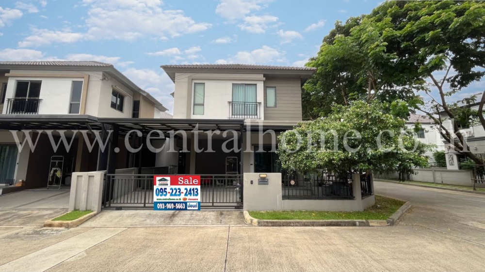 For SaleHousePathum Thani,Rangsit, Thammasat : Twin house, Venue Tiwanon-Rangsit, corner house, good price, ready to move in. Fully built-in house