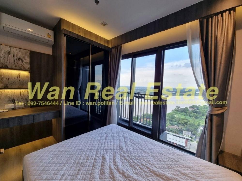 For RentCondoRattanathibet, Sanambinna : For rent Politan Aqua, 24th floor, size 30 sq m., river view, beautifully decorated (built-in), new room, never rented before