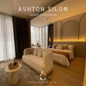 For SaleCondoSilom, Saladaeng, Bangrak : 🔥 Luxury condo on Silom Road, next to the BTS, very nice, Ashton Silom project, 1 bedroom, large, 49.79 sq m., special price 10.3 MB, call 084-554-6165.