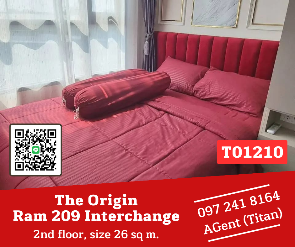 For RentCondoMin Buri, Romklao : 🎯The Origin Ram209 Interchange, spacious room, beautiful, fully furnished, price negotiable. Ready to move in (T01210)