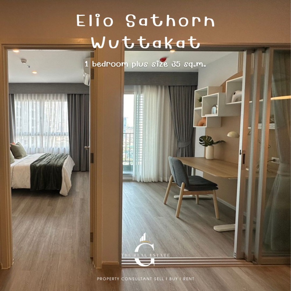 For SaleCondoThaphra, Talat Phlu, Wutthakat : 🔥 FREE Furniture and electrical appliances Elio Sathorn-Wuttakart 1 bedroom Plus, just carry your bags and move in. Starting at only 2.89 million baht.