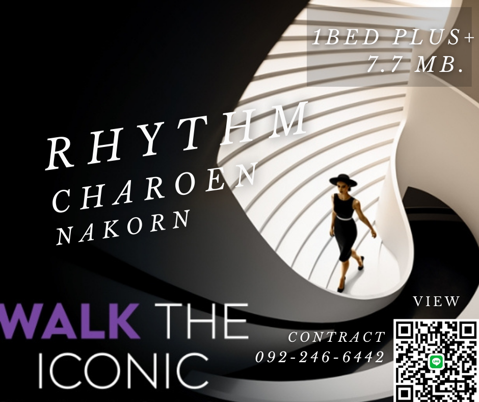 For SaleCondoWongwianyai, Charoennakor : 📣Rhythm Charoennakhon Iconic, new condo from AP 👑 located opposite ICONSIAM