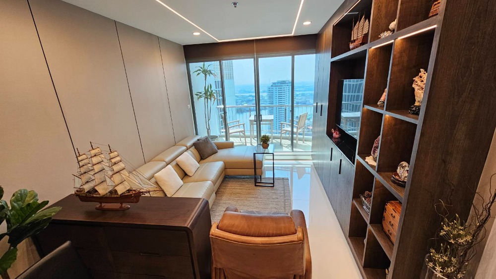 For SaleCondoRama3 (Riverside),Satupadit : #Luxury condo for sale, Supalai Riva Grande Rama 3 (Supalai Riva Grande), area 62 sq m, 35th floor, very beautiful view on the curve of the Chao Phraya River and Bang Krachao *Nicely decorated, built-in, ready to move in