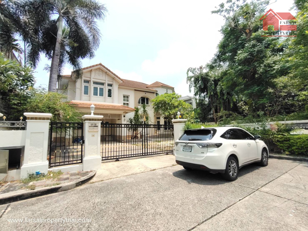 For RentHouseRatchadapisek, Huaikwang, Suttisan : Luxury detached house for rent 2 floors, area 140 sq m, usable area 350 sq m, 3 bedrooms, 4 bathrooms, fully furnished, road along the expressway, Lat Phrao, Huai Khwang, Meng Jai, rental price 95,000 baht/mo.