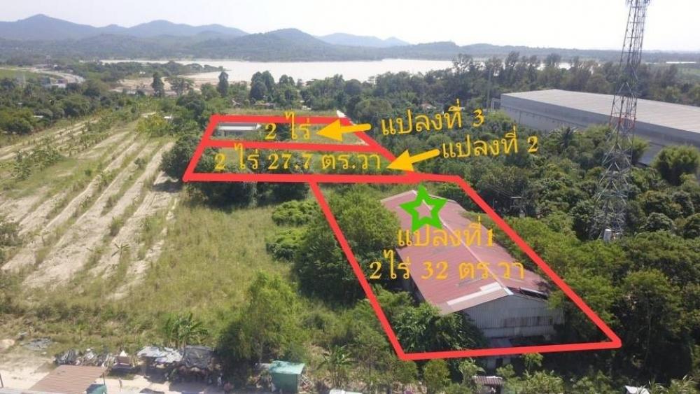 For SaleLandSriracha Laem Chabang Ban Bueng : ✨🌲Empty land for sale Bo Win near the reservoir‼️🌲🎉3 plots, total area 6 rai 57.7 sq m, wide concrete entrance and exit road. 5.00 meters ⛳ away from the main road, Highway 3009, entering the alley only 150. Meters suitable for building a private house, b