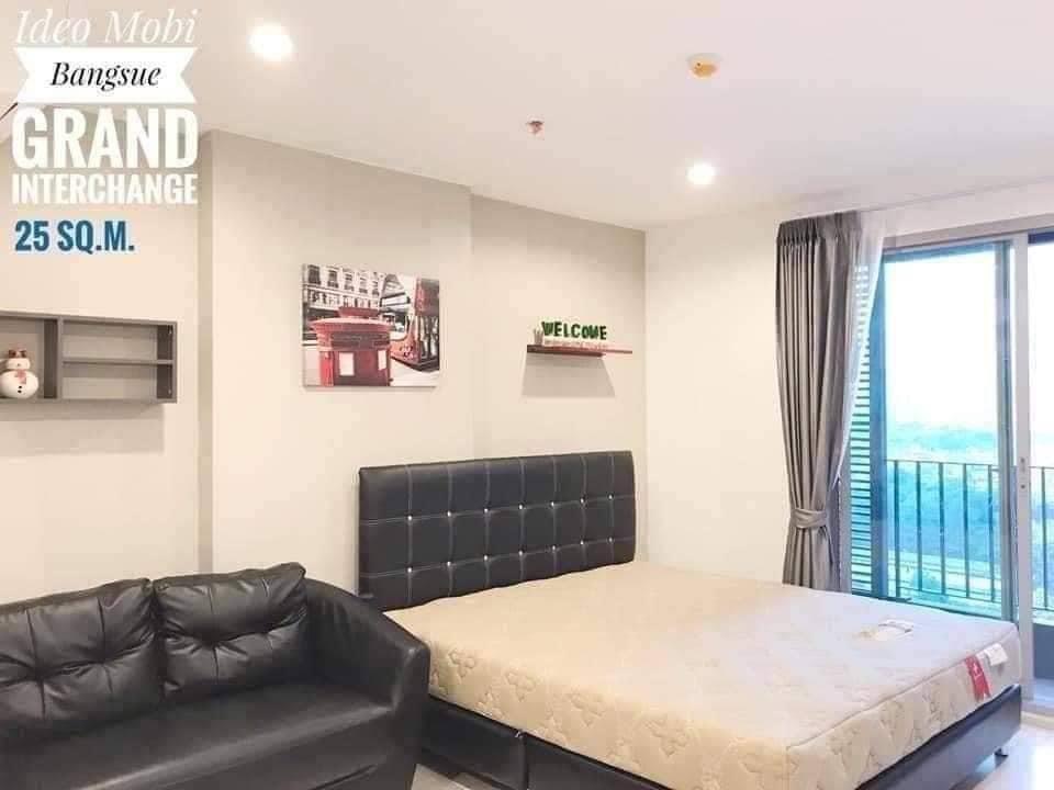 For RentCondoBang Sue, Wong Sawang, Tao Pun : IDEO Mobi Bangsue★1 bedrooms, 1 bathroom★ 25sqm, luxury central, with cinema, waterfall, fully furnished, ready to move in Near MRT Tao Poon, Lotus Prachachuen, a tight community, many shops, Ideo Mobi Bang Sue