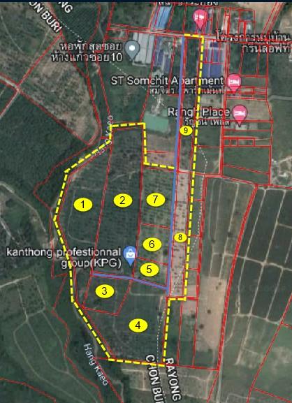 ขายที่ดินระยอง : ขายที่ดิน 119-2-1 ไร่ มาบยางพร ปลวกแดง 382.4 ล้าน