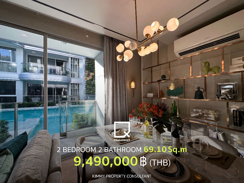 For SaleCondoSukhumvit, Asoke, Thonglor : Q Prasarnmit - 2 Bedroom, beautiful position, latest updated promotion price from Ananda, buy directly from project sales 093-962-5994 (Kim)