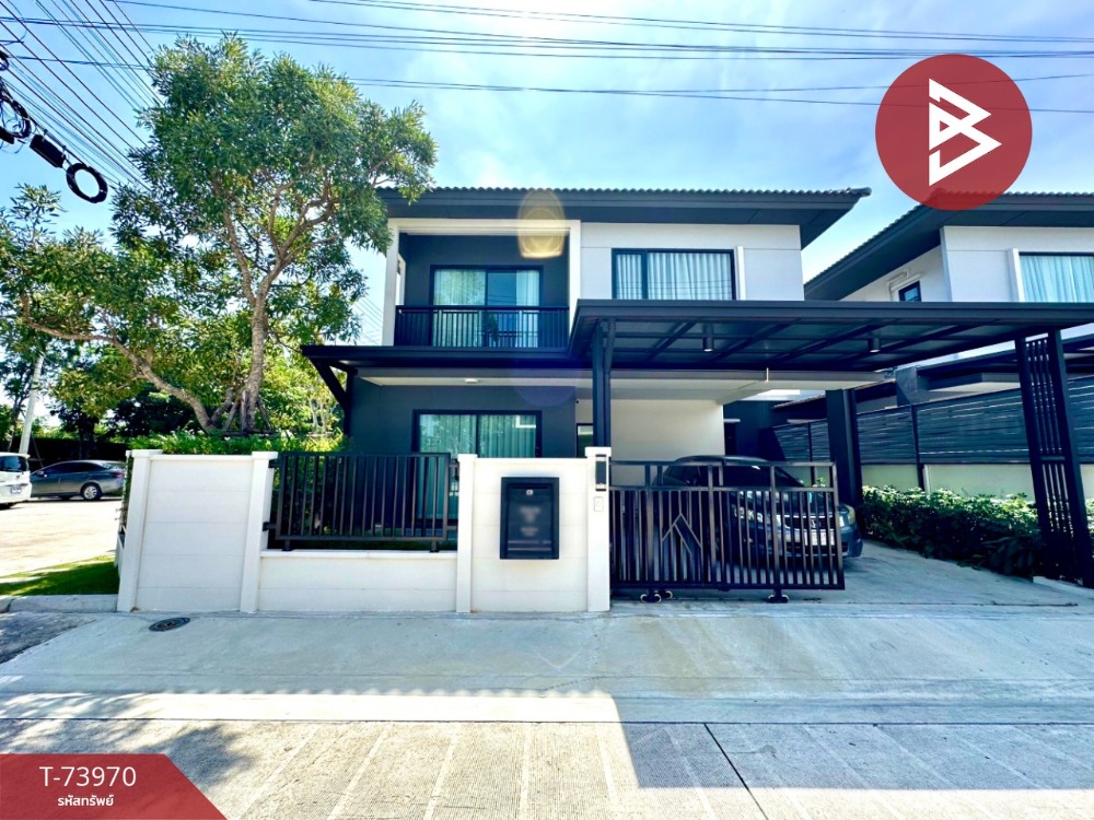 For SaleHousePattaya, Bangsaen, Chonburi : Corner detached house for sale Britannia Village Amata-Phan Thong, Chonburi