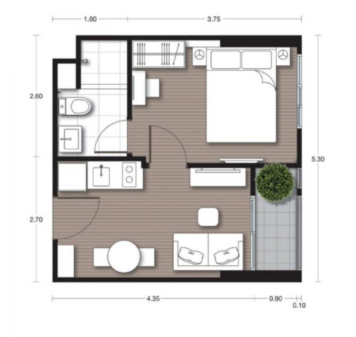 Sale DownCondoLadprao, Central Ladprao : For sale 26 sq m., 1 bedroom, 11th floor, north side.