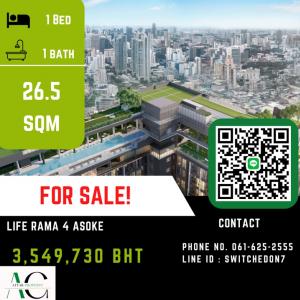 For SaleCondoKhlongtoei, Kluaynamthai : *Best Deal* Life Rama 4 Asoke | Studio | 061-625-2555