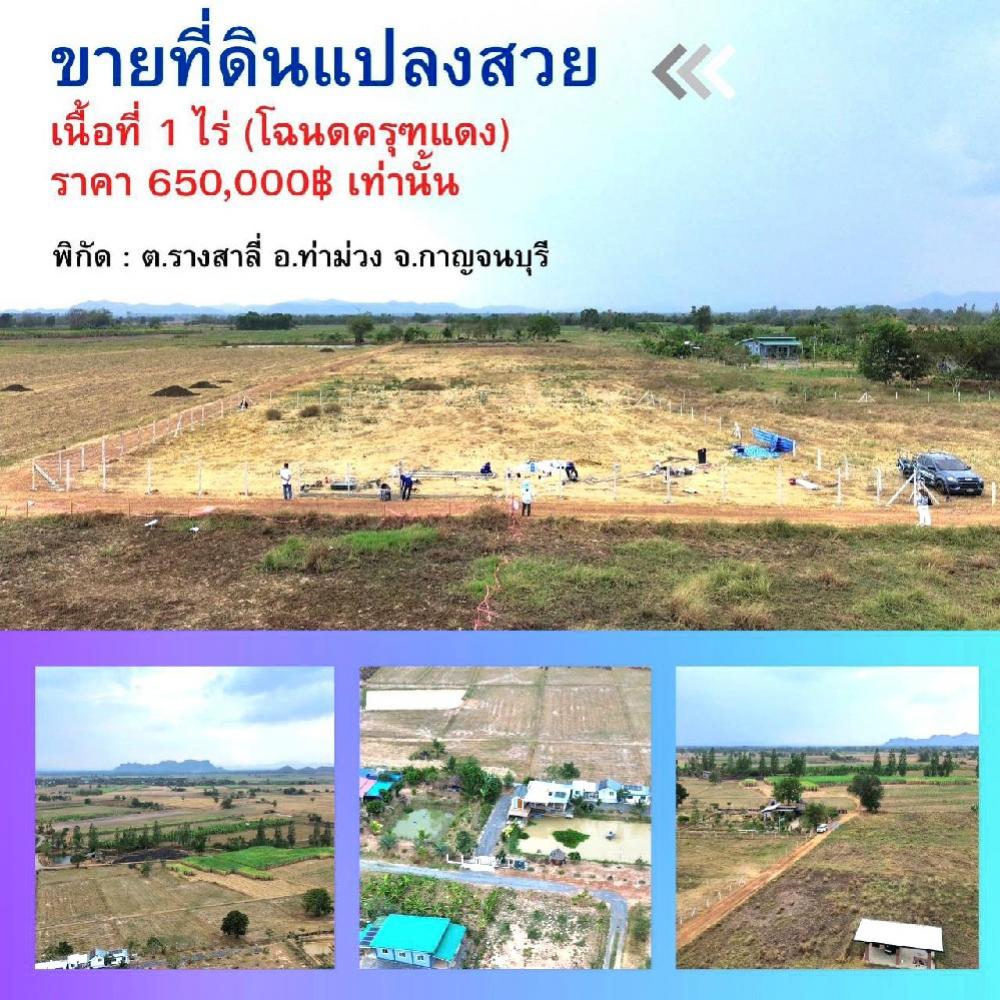 For SaleLandKanchanaburi : Land for sale, mountain view, Tha Muang District, Kanchanaburi Province, Red Garuda title deed, ready to transfer (convenient to talk via Line)