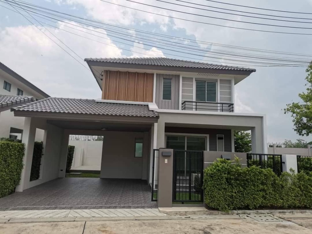 For SaleHousePattaya, Bangsaen, Chonburi : Single house for sale Grand Valley University, bypassing Nong Mon, 2-story detached house *corner house