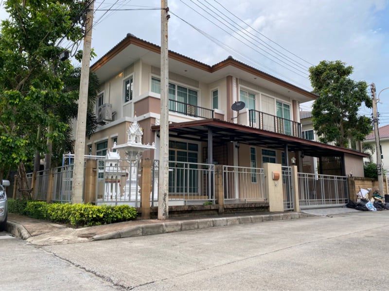 For SaleHousePathum Thani,Rangsit, Thammasat : For sale: corner detached house, Phasorn Village 29, Rangsit, Khlong 2, Rangsit-Nakhon Nayok Road, Thanyaburi District, Pathum Thani.