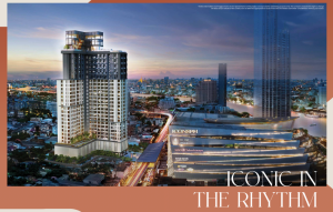 Sale DownCondoWongwianyai, Charoennakor : SUPERRARE ICONSIAM RIVERSIDE VIEW VERTIPLEX Rhythm Iconic TOP5 Floor, two-story 2 bedroom with restroom upstairs